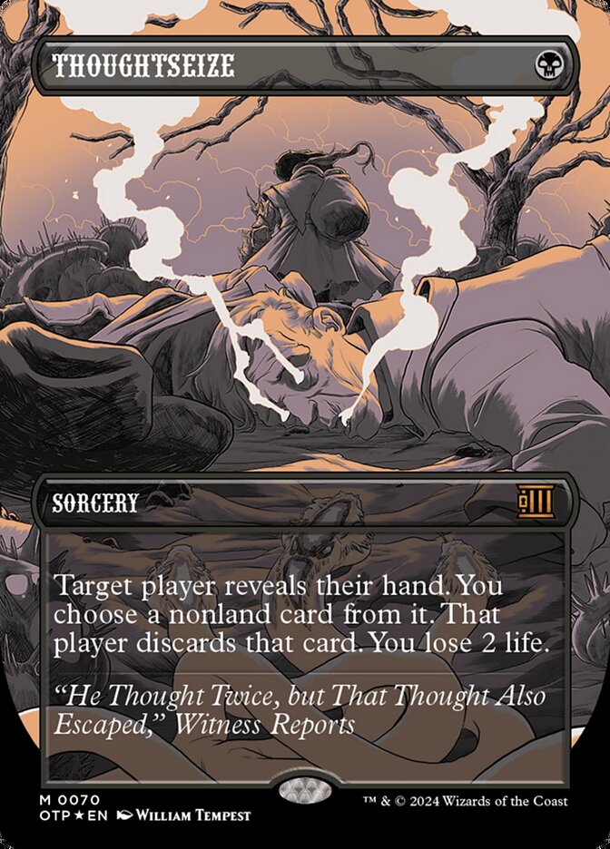 Thoughtseize - [Textured Foil, Borderless] Breaking News (OTP)