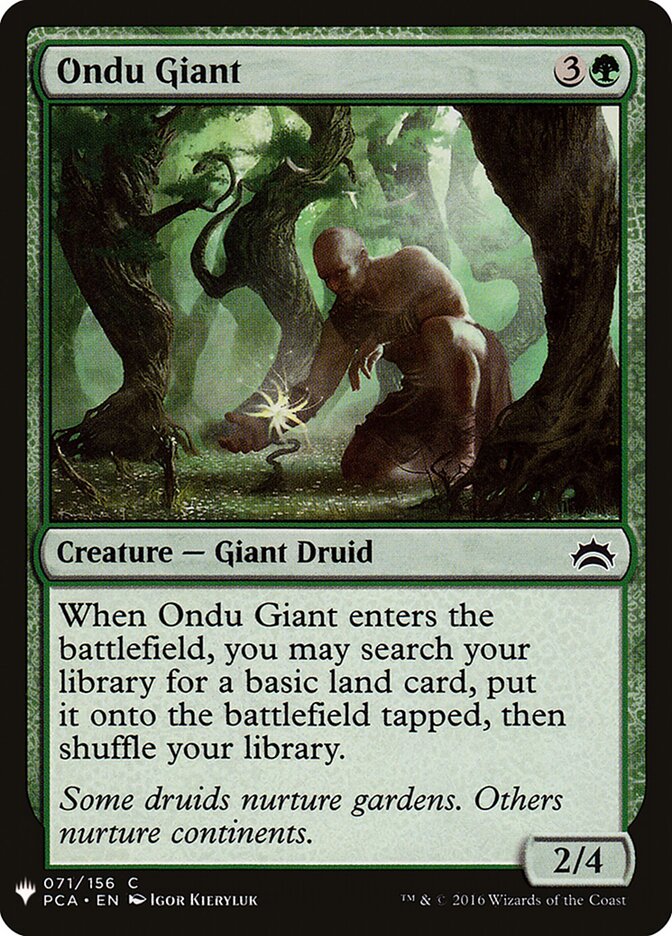 Ondu Giant (PCA-71) - The List (PLST)