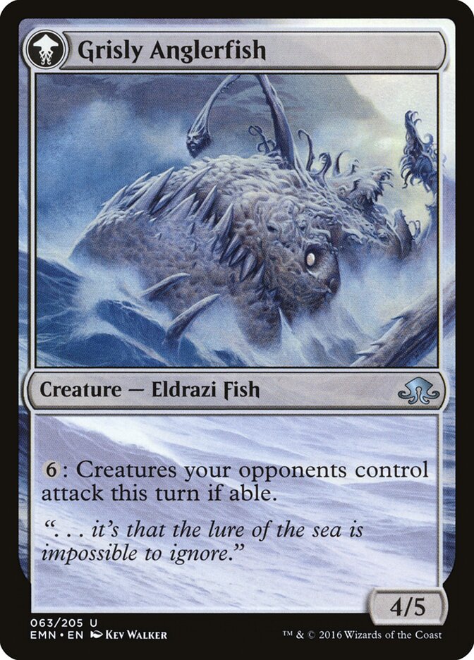 Grizzled Angler // Grisly Anglerfish (63) - Eldritch Moon (EMN)