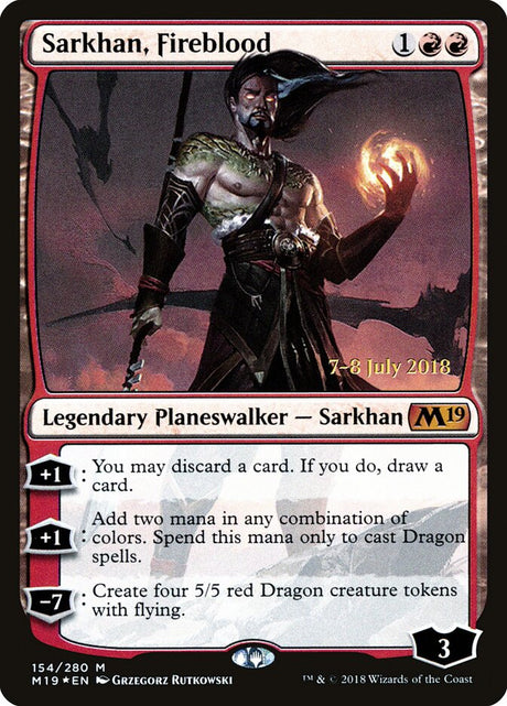 Sarkhan, Fireblood (154s) - Core Set 2019 Promos (PM19)