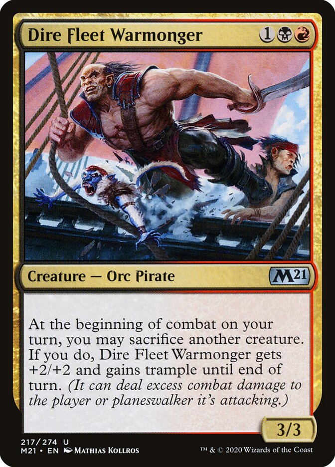 Dire Fleet Warmonger (217) - Core Set 2021 (M21)