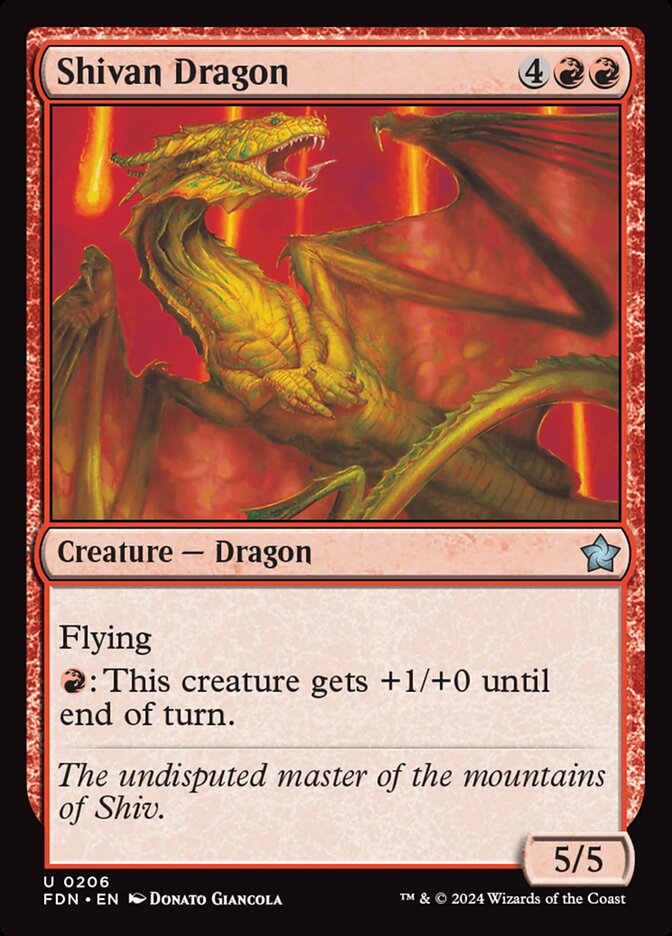 Shivan Dragon (206) - Foundations (FDN)