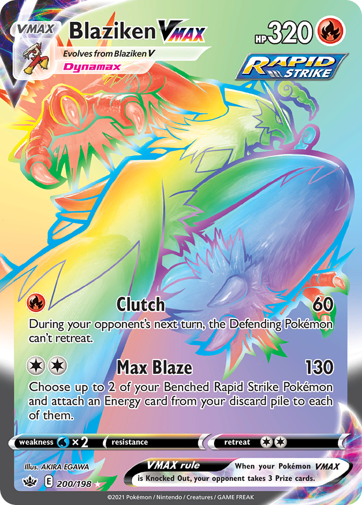 Blaziken VMAX (200/198) - [Rainbow Holo] Chilling Reign (CRE)
