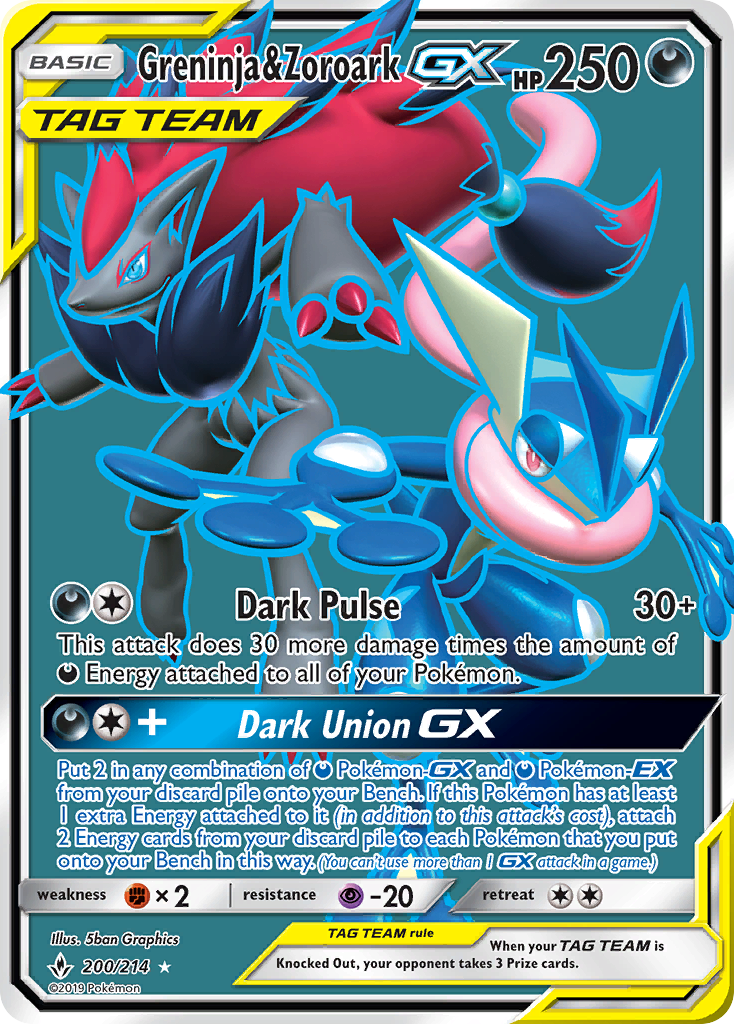Greninja & Zoroark-GX (200/214) - [Full Art] Unbroken Bonds (UNB)