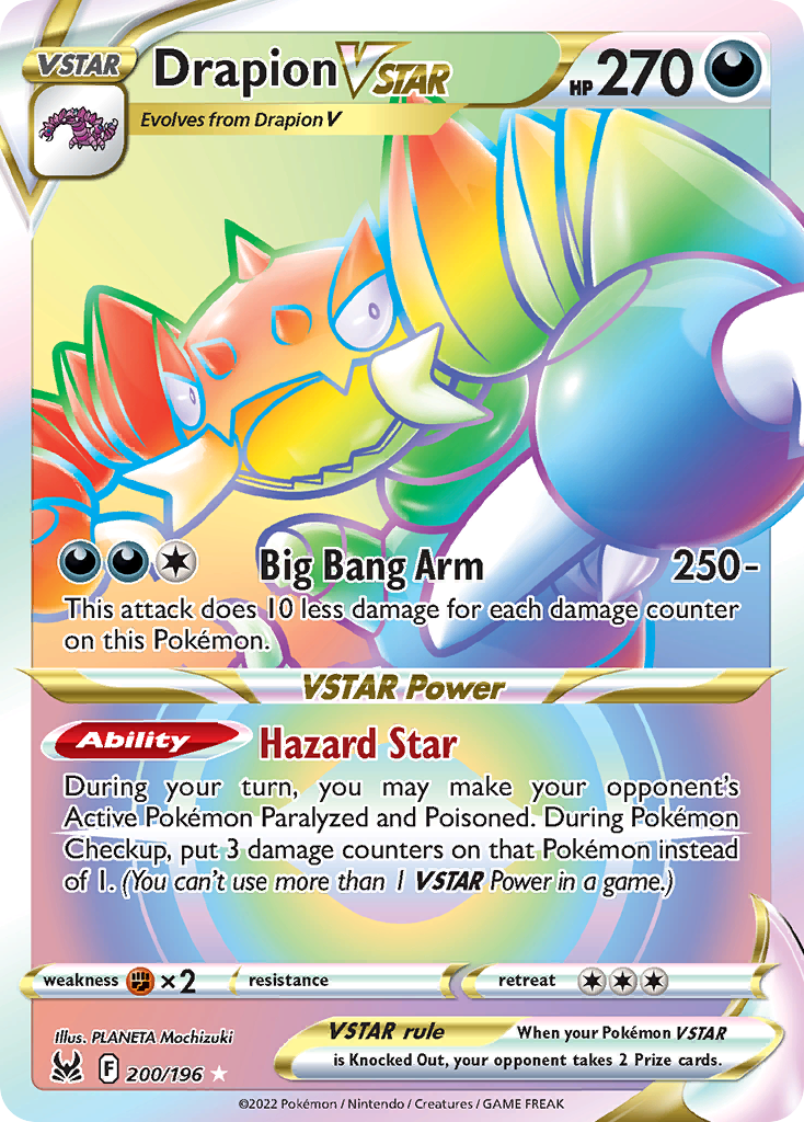 Drapion VSTAR (200/196) - [Rainbow Holo] Lost Origin (LOR)