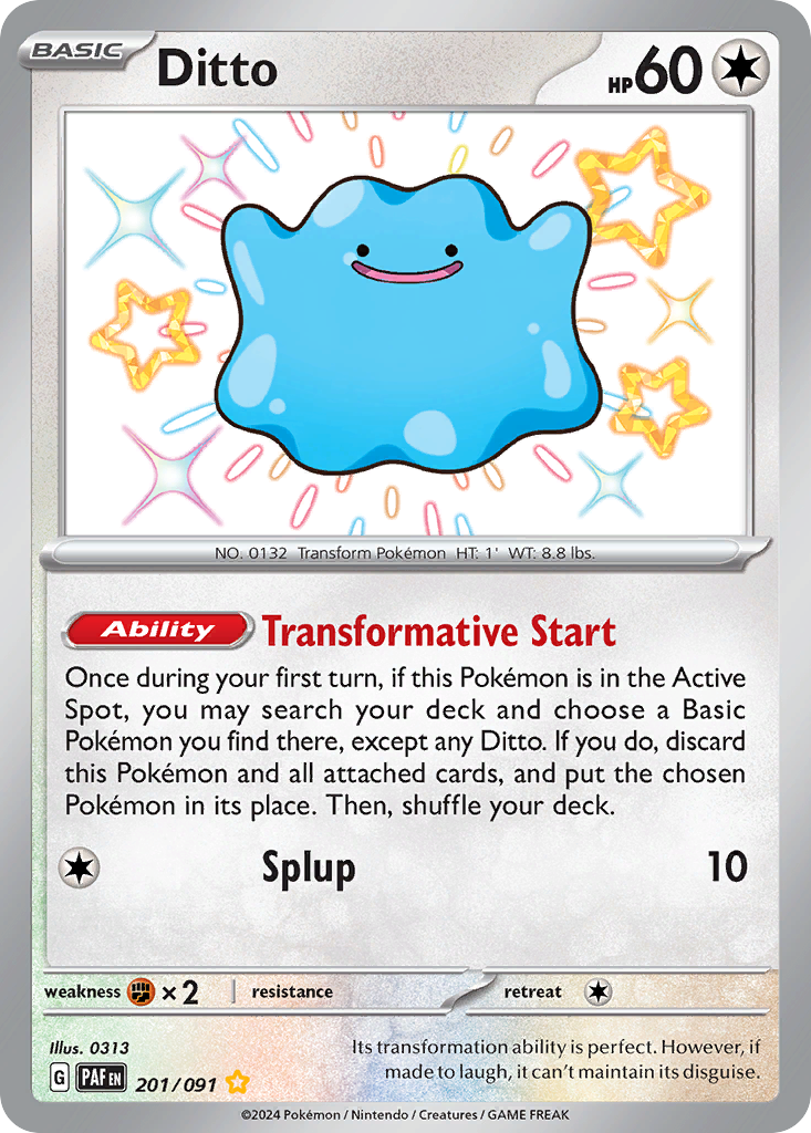 Ditto (201/91) - [Shiny Holo] Paldean Fates (PAF)