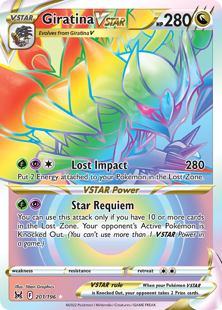 Giratina VSTAR (201/196) - [Rainbow Holo] Lost Origin (LOR)