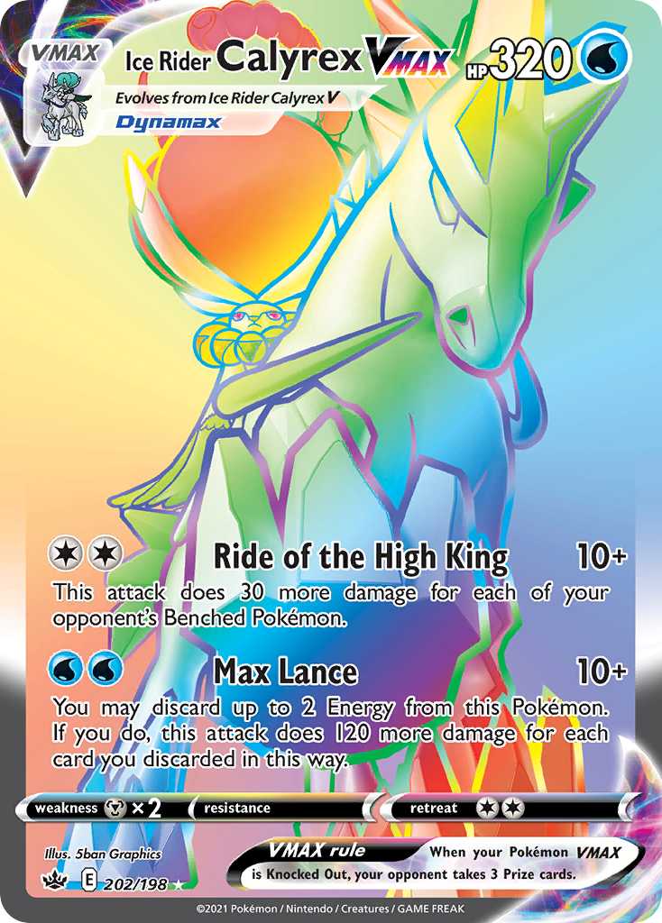 Ice Rider Calyrex VMAX (202/198) - [Rainbow Holo] Chilling Reign (CRE)