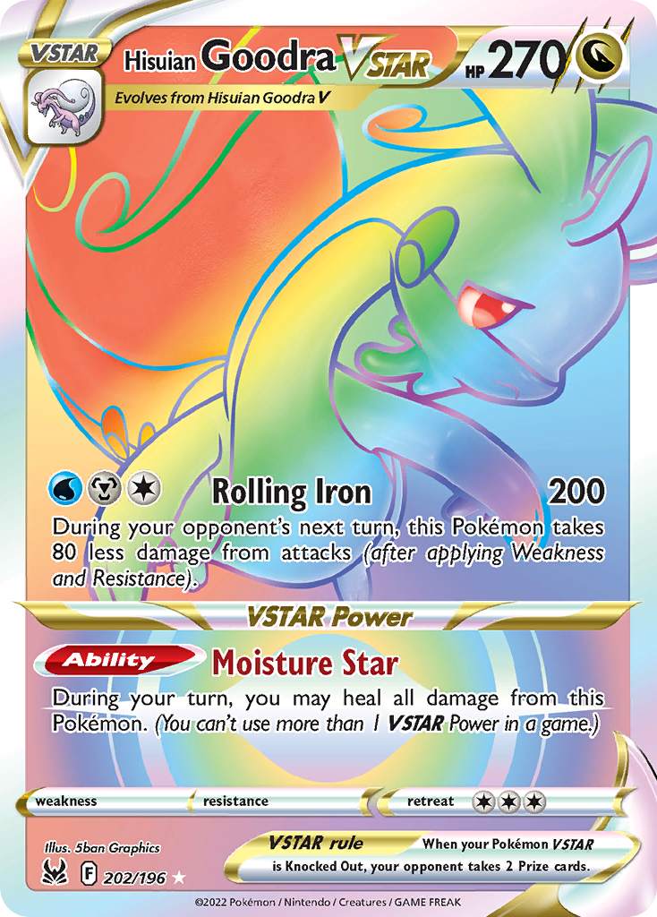 Hisuian Goodra VSTAR (202/196) - [Rainbow Holo] Lost Origin (LOR)
