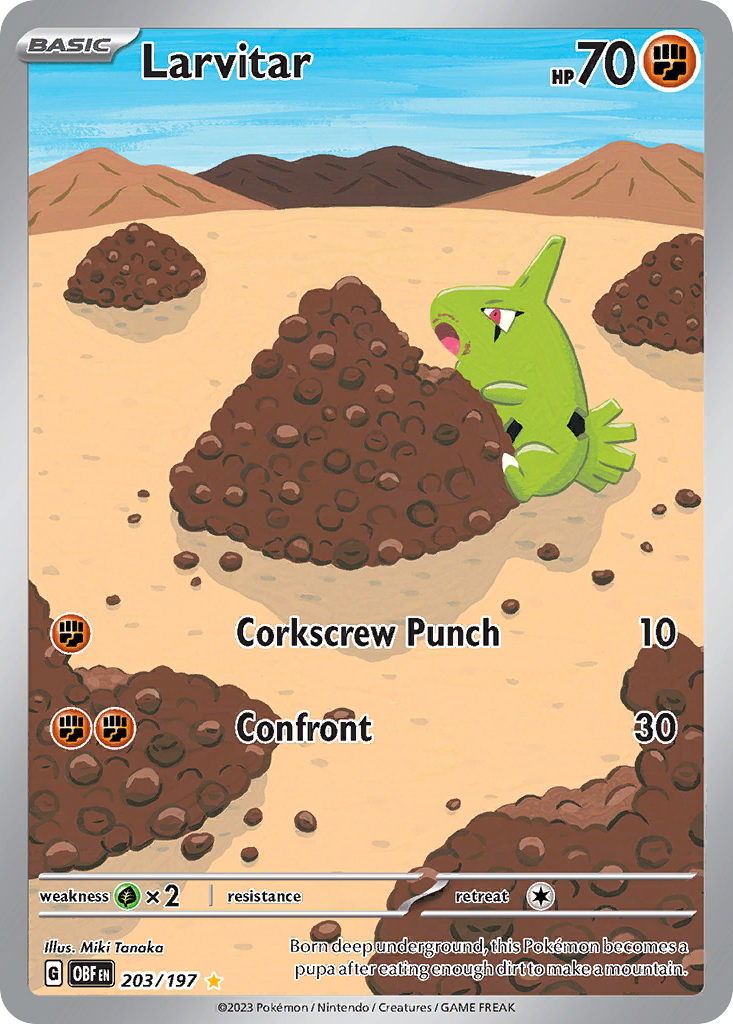 Larvitar (203/197) - [Illustration Rare] Obsidian Flames (OBF)
