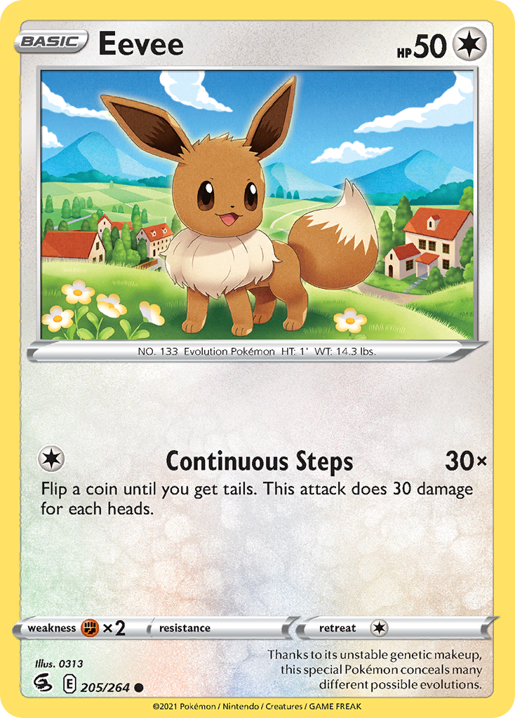 Eevee (205/264) - [Reverse Holo] Fusion Strike (FST)