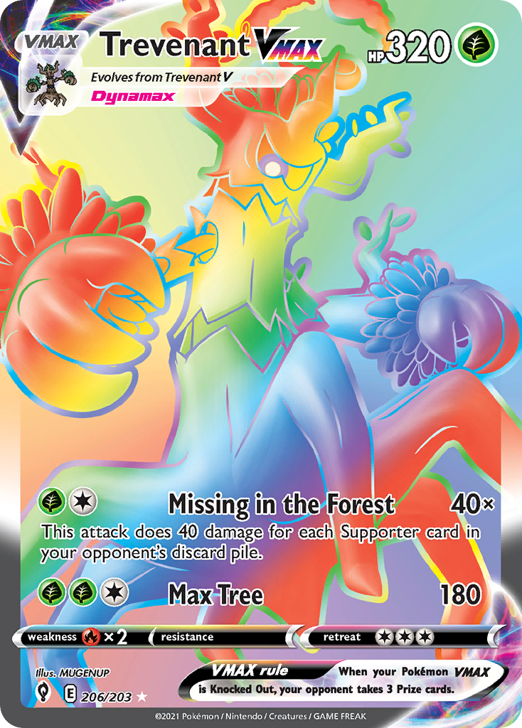 Trevenant VMAX (206/203) - [Rainbow Holo] Evolving Skies (EVS)