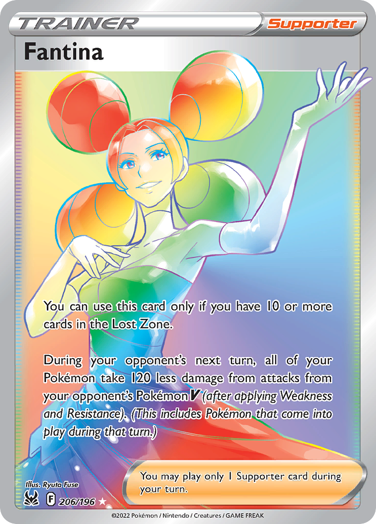 Fantina (206/196) - [Rainbow Holo] Lost Origin (LOR)