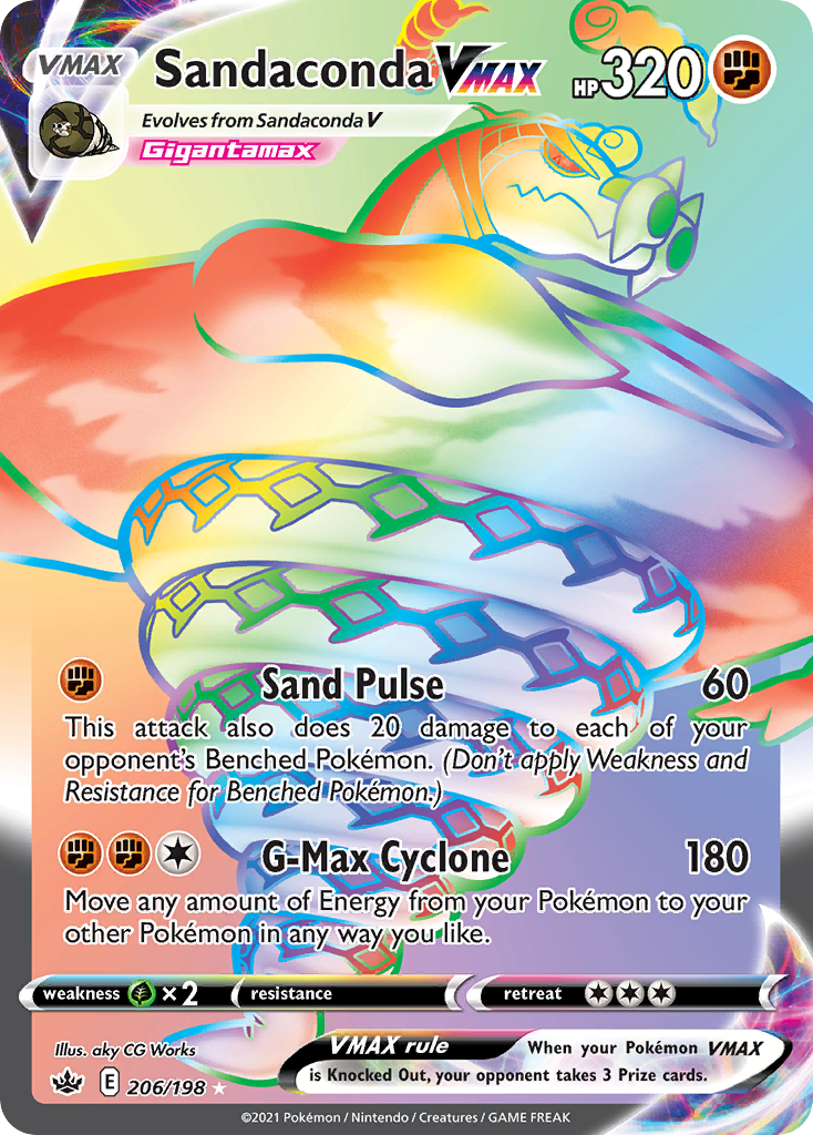 Sandaconda VMAX (206/198) - [Rainbow Holo] Chilling Reign (CRE)