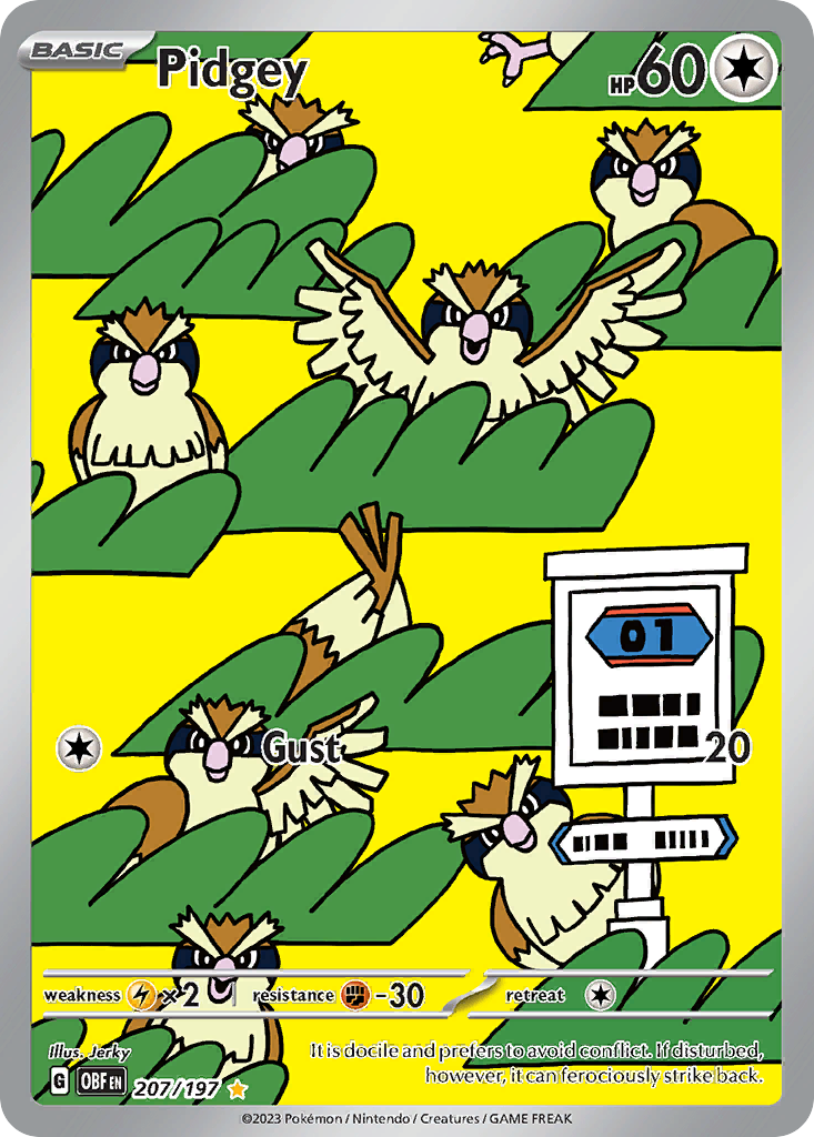 Pidgey (207/197) - [Illustration Rare] Obsidian Flames (OBF)