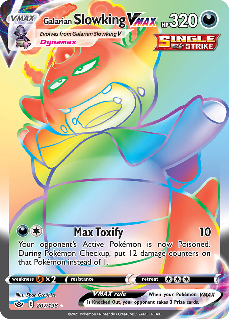 Galarian Slowking VMAX (207/198) - [Rainbow Holo] Chilling Reign (CRE)