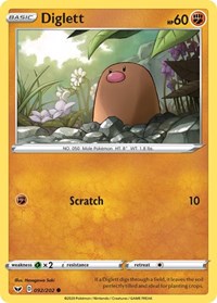Diglett (92) - SWSH01: Sword & Shield Base Set (SWSH01)