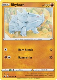 Rhyhorn (96) - SWSH01: Sword & Shield Base Set (SWSH01)