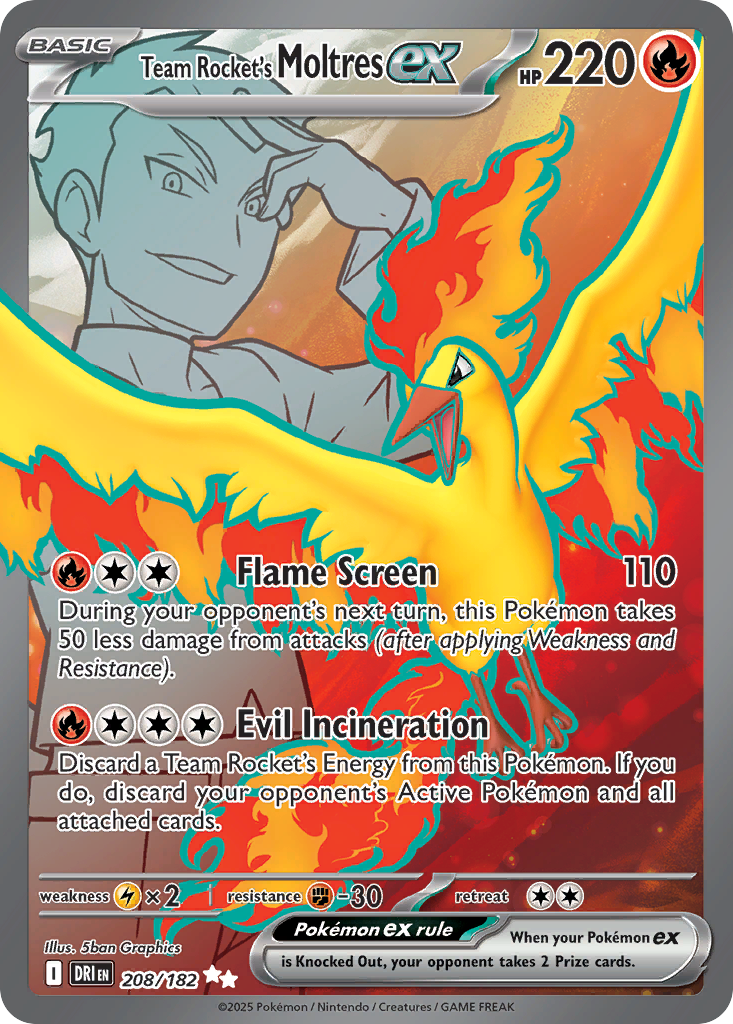 Team Rocket's Moltres ex (208/182) - [Full Art] Destined Rivals (DRI)