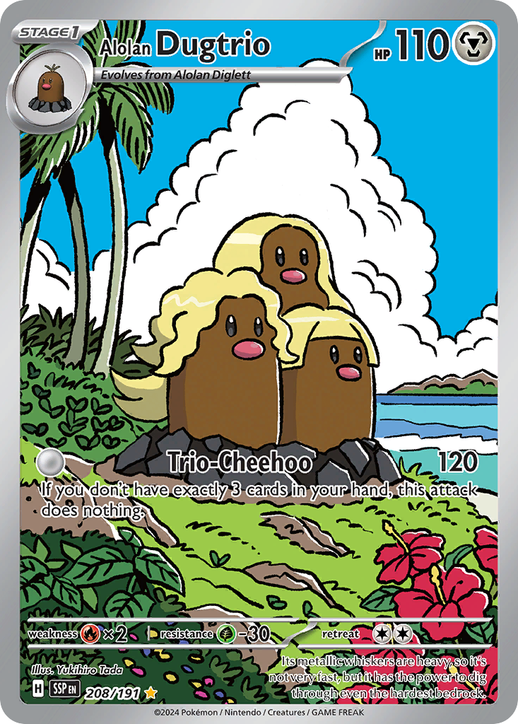 Alolan Dugtrio (208/191) - [Illustration Rare] Surging Sparks (SSP)