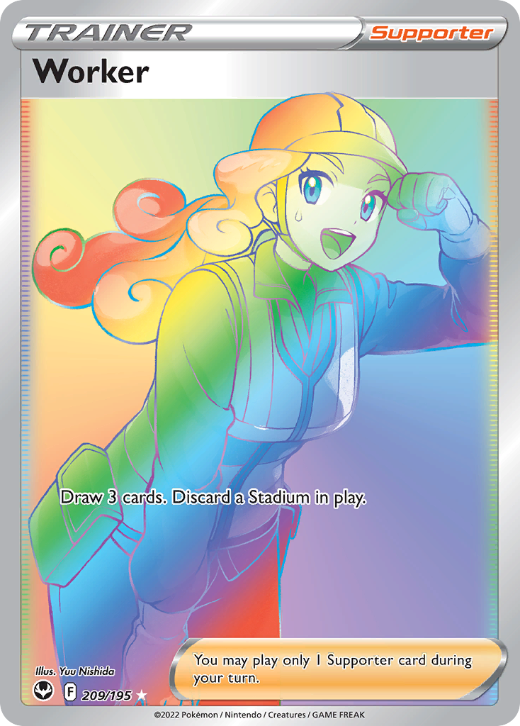 Worker (209/195) - [Rainbow Holo] Silver Tempest (SIT)