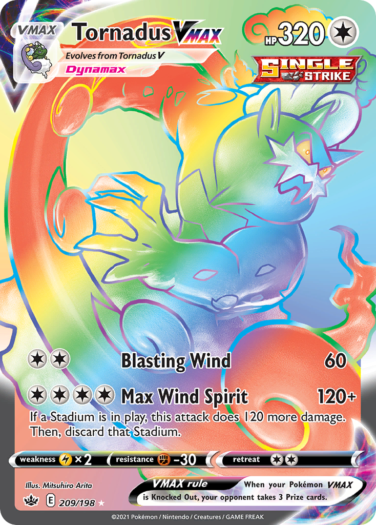 Tornadus VMAX (209/198) - [Rainbow Holo] Chilling Reign (CRE)