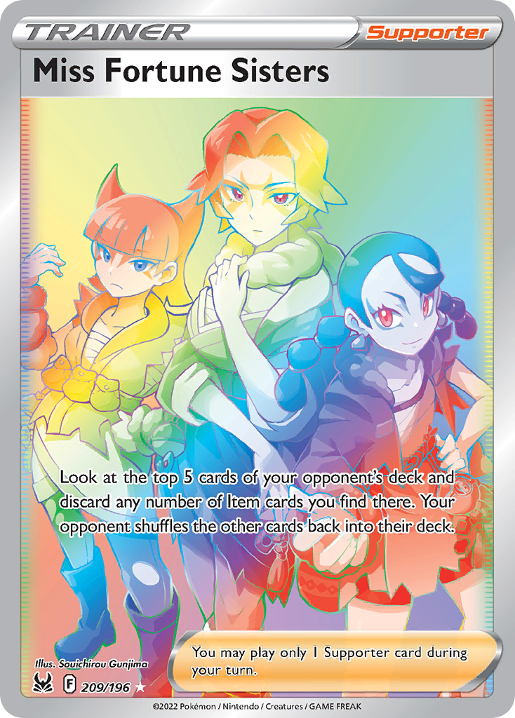 Miss Fortune Sisters (209/196) - [Rainbow Holo] Lost Origin (LOR)