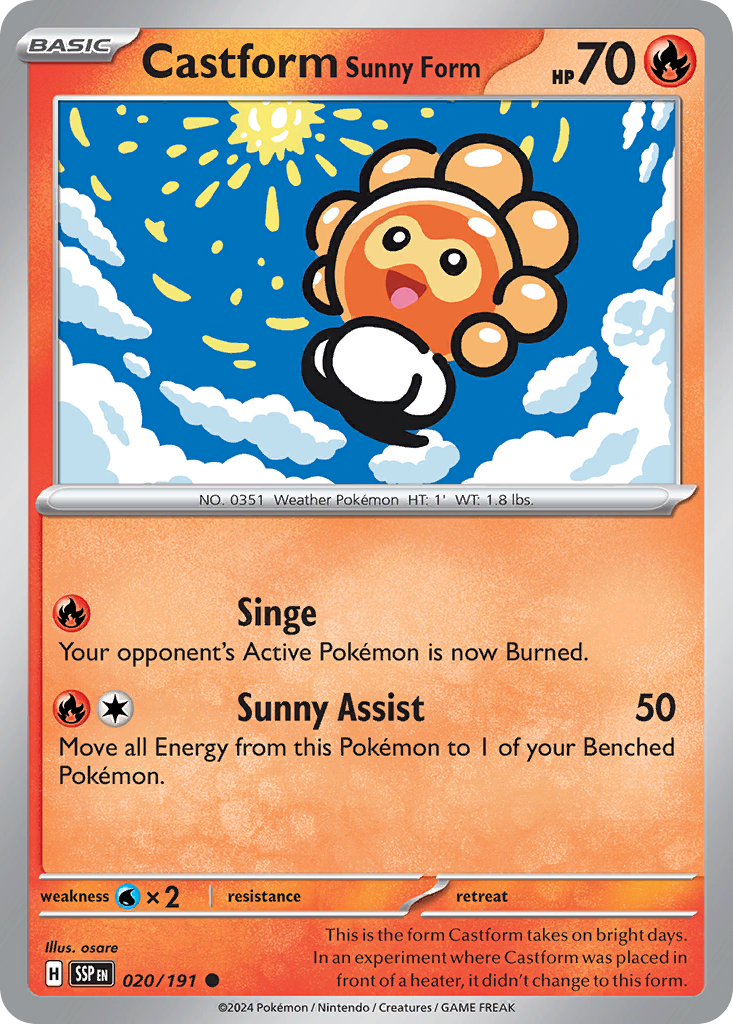 Castform Sunny Form (20/191) - Surging Sparks (SSP)