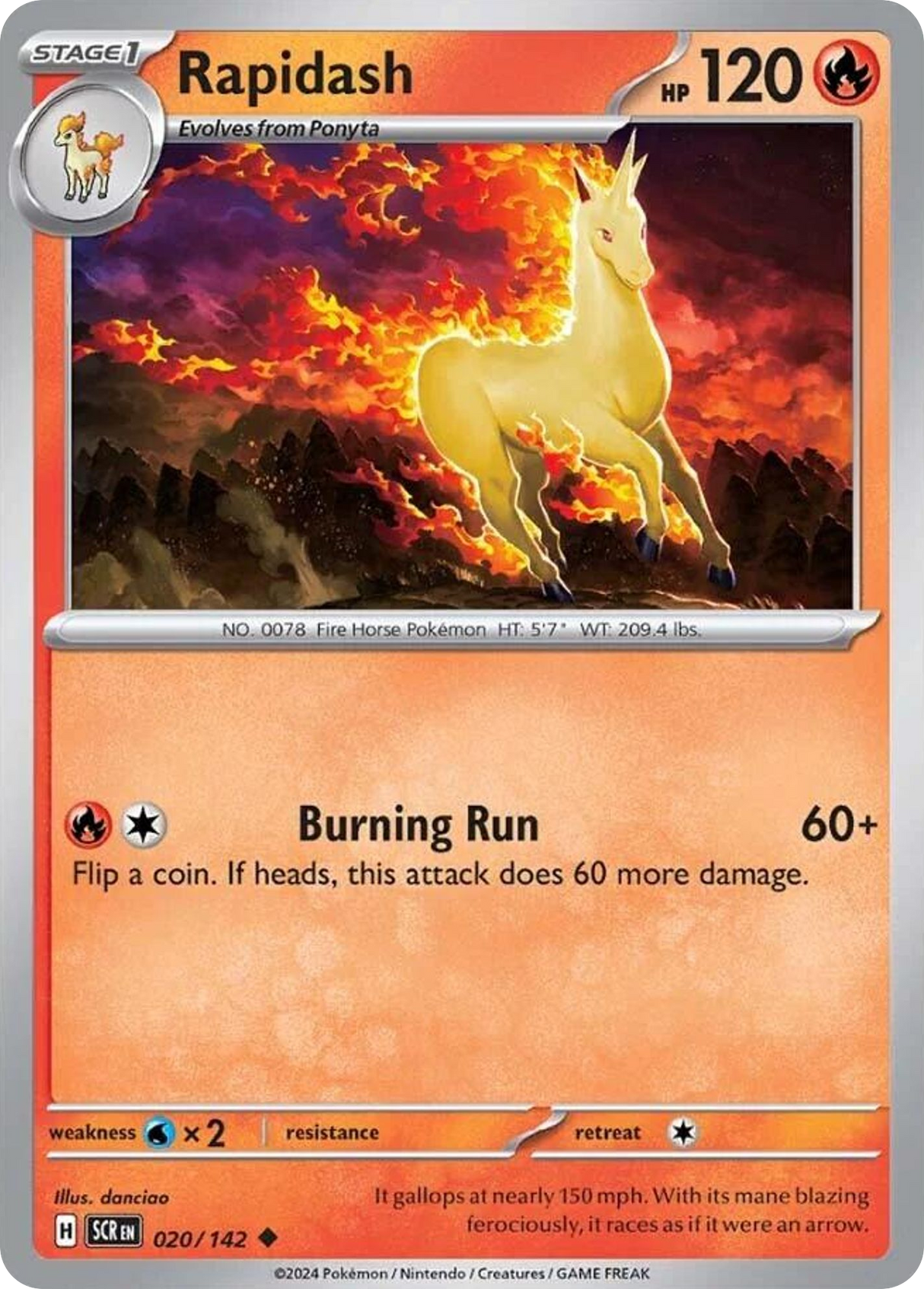 Rapidash (20/142) - Stellar Crown (SCR)