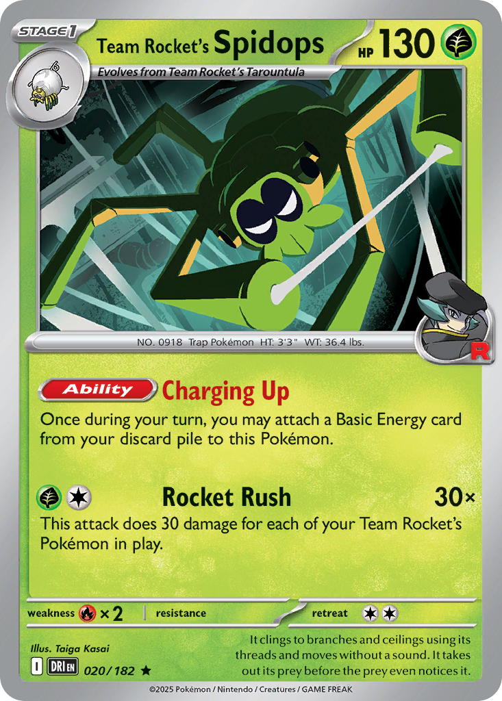 Team Rocket's Spidops (20/182) - [Holo Foil] Destined Rivals (DRI)