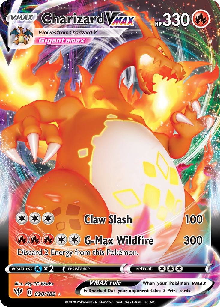 Charizard VMAX (20/189) - [Holo Foil] Darkness Ablaze (DAA)