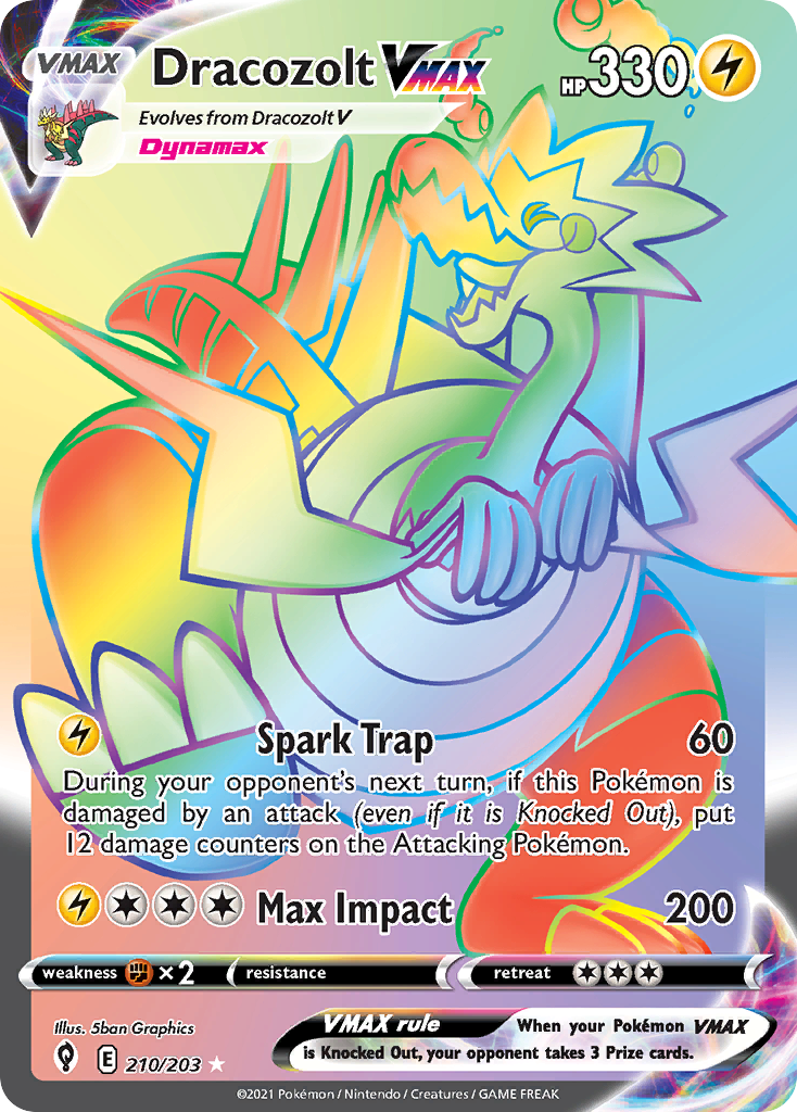 Dracozolt VMAX (210/203) - [Rainbow Holo] Evolving Skies (EVS)