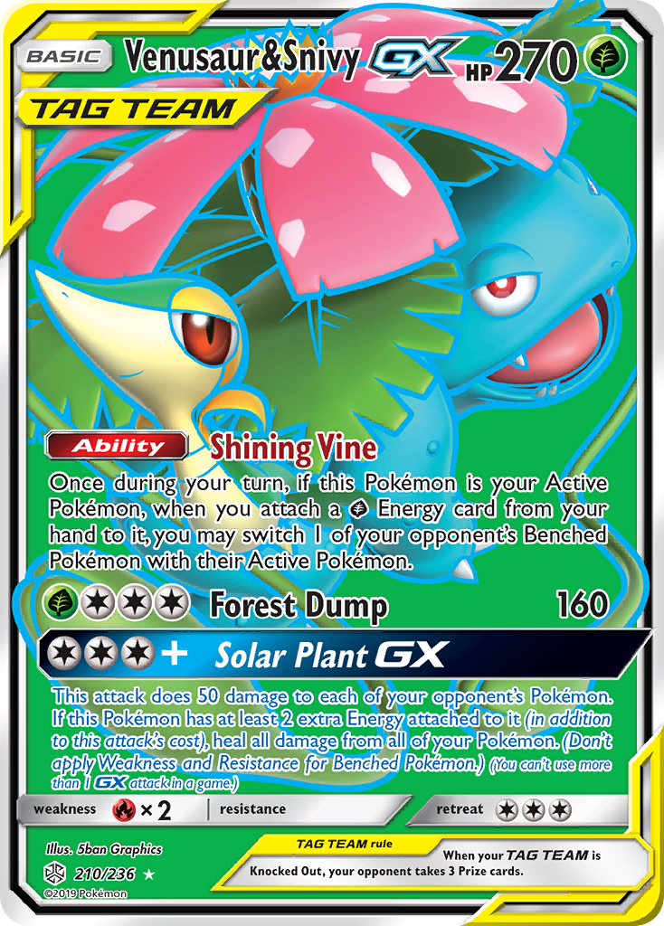 Venusaur & Snivy-GX (210/236) - [Full Art] Cosmic Eclipse (CEC)