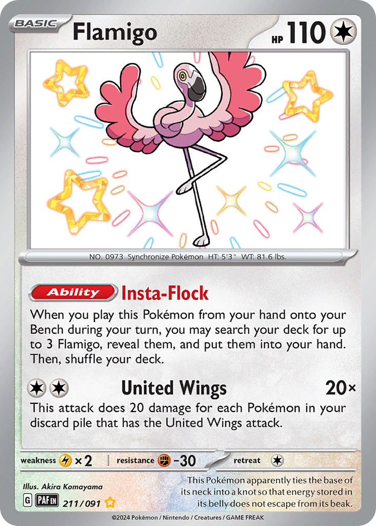 Flamigo (211/91) - [Shiny Holo] Paldean Fates (PAF)