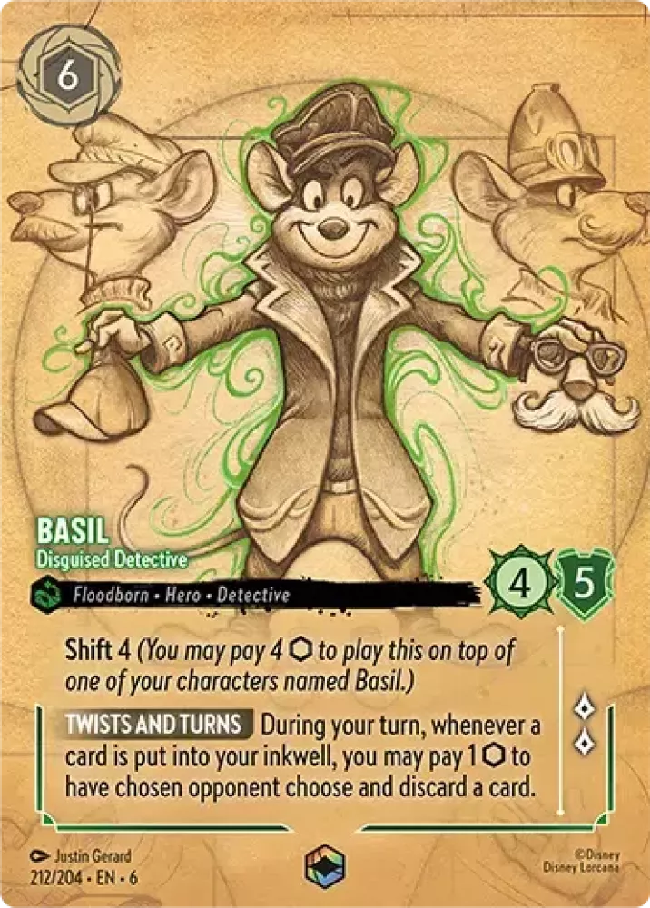 Basil - Disguised Detective - [Foil, Enchanted] Azurite Sea (6)