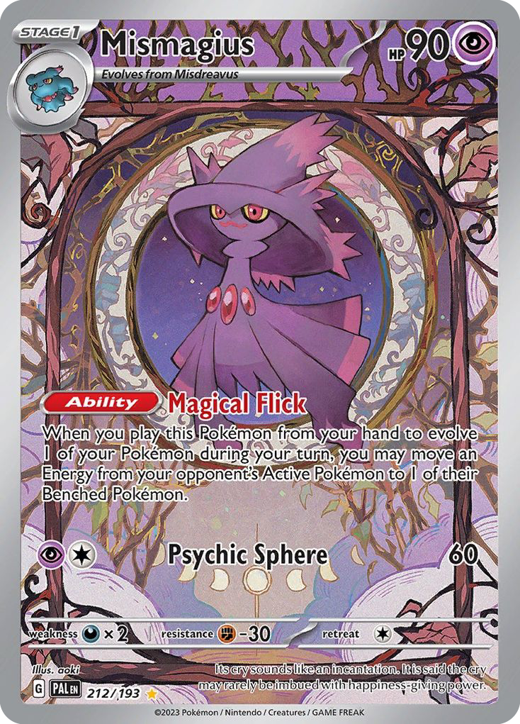 rare paldea evolved cards Mismagius (212/193)