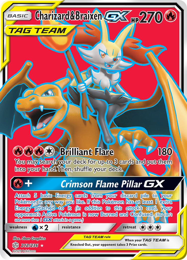 Charizard & Braixen-GX (212/236) - [Full Art] Cosmic Eclipse (CEC)