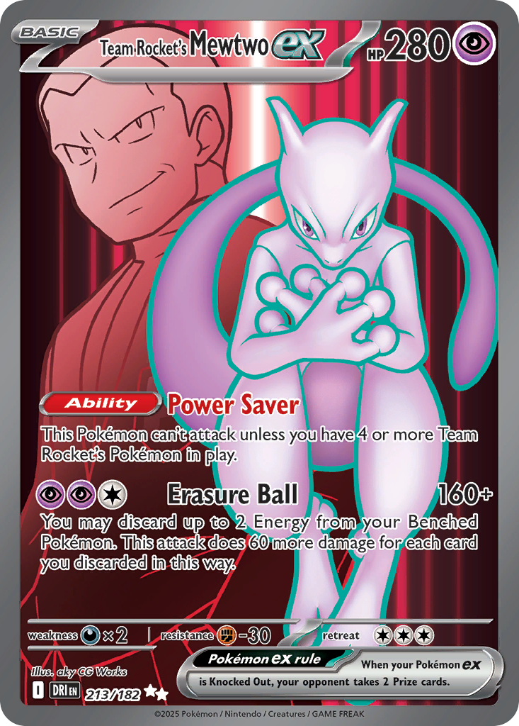 Team Rocket's Mewtwo ex (213/182) - [Full Art] Destined Rivals (DRI)