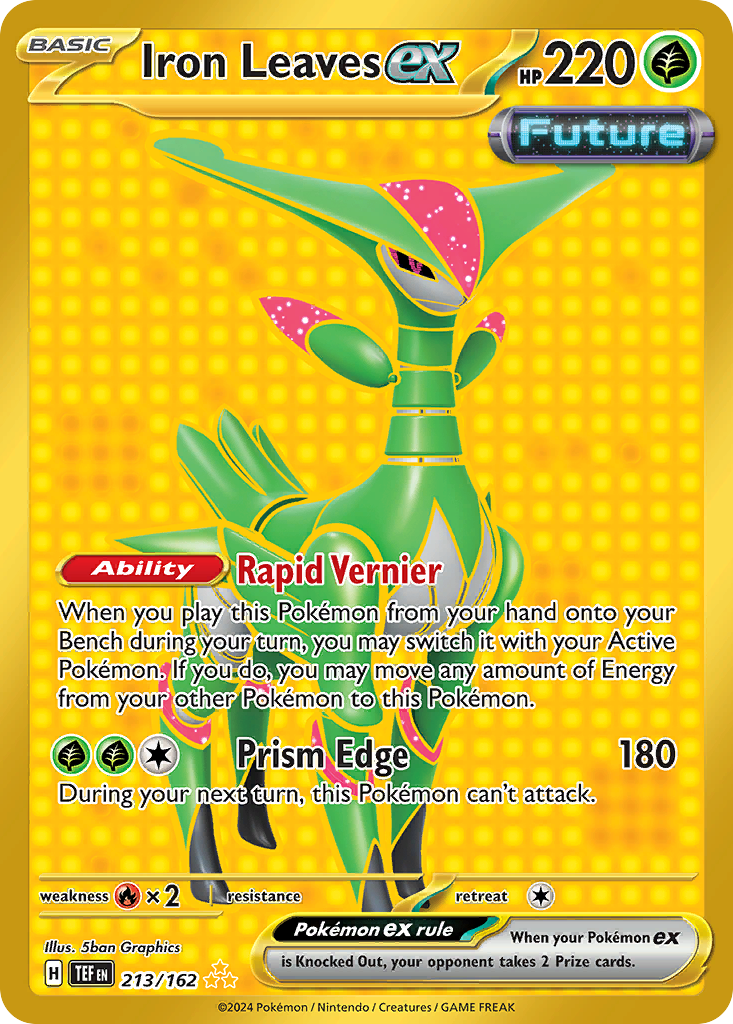 Pokemon Scarlet & Violet Temporal Forces Hyper Rare Iron Leaves ex #213