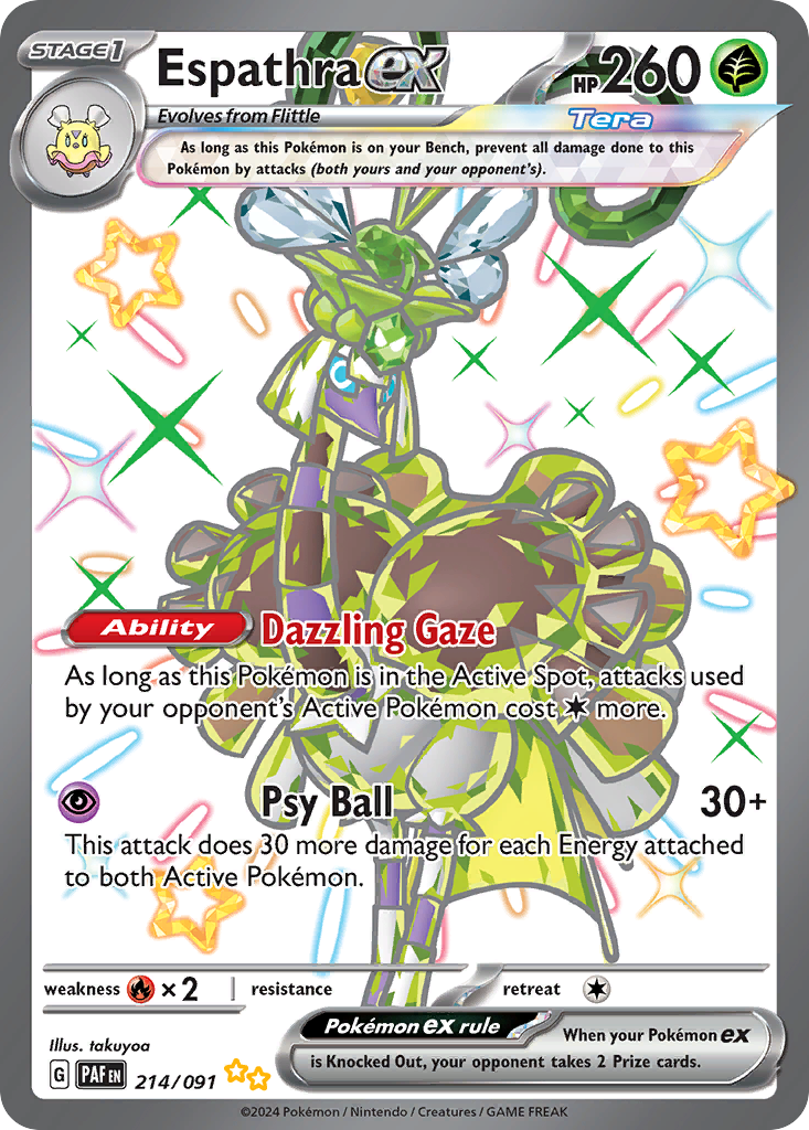 Espathra ex (214/91) - [Shiny Holo] Paldean Fates (PAF)