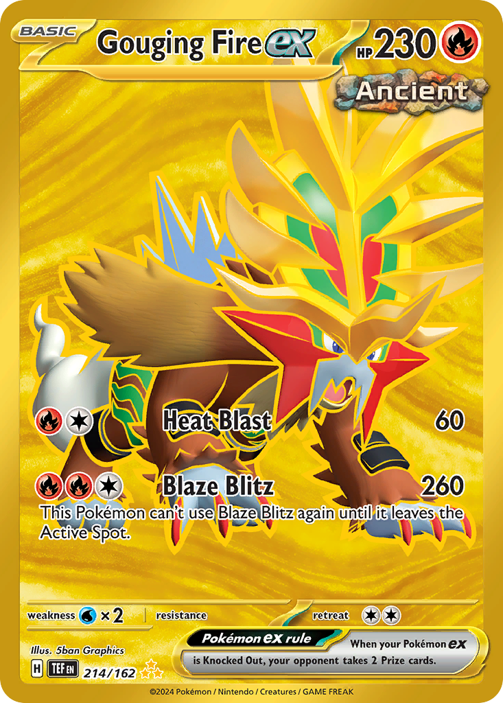 Gouging Fire ex (214/162) - [Gold Holo] Temporal Forces (TEF)