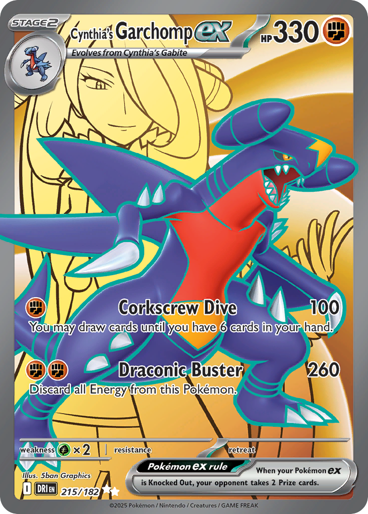 Cynthia's Garchomp ex (215/182) - [Full Art] Destined Rivals (DRI)