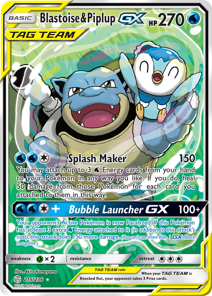 Blastoise & Piplup-GX (215/236) - [Alternate Art] Cosmic Eclipse (CEC)