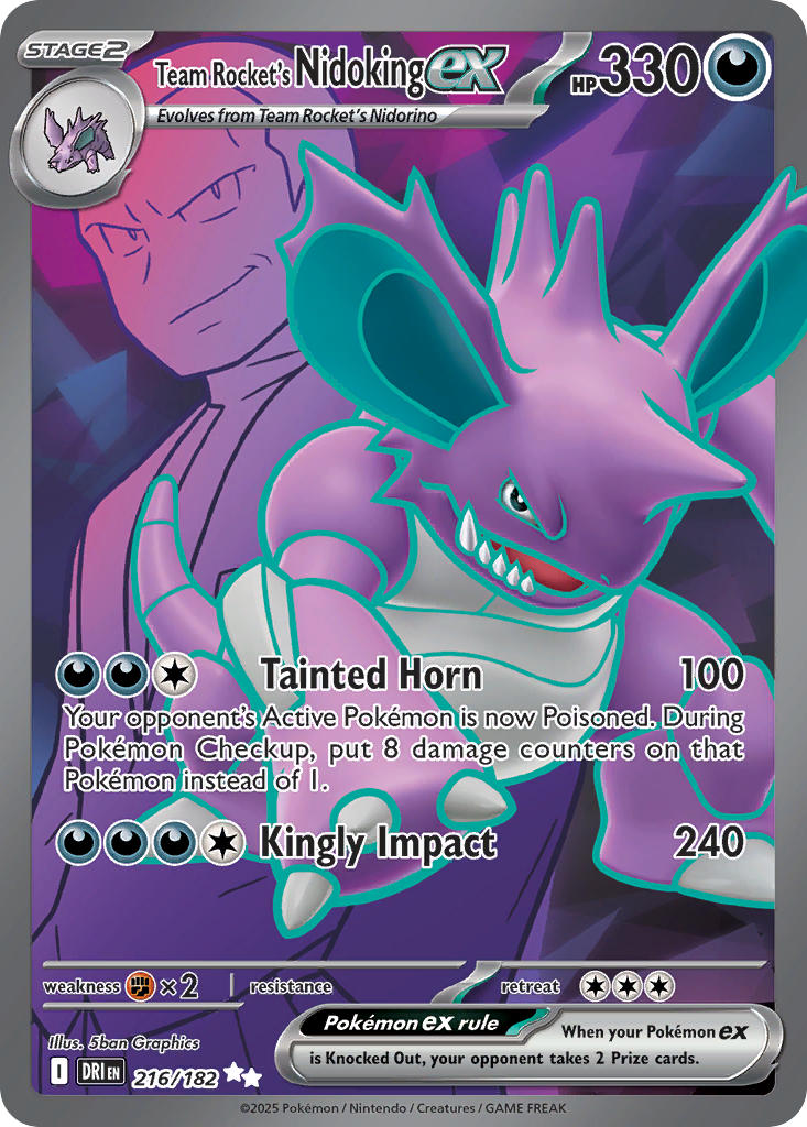 Team Rocket's Nidoking ex (216/182) - [Full Art] Destined Rivals (DRI)