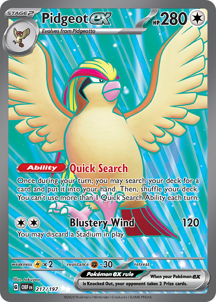 Pidgeot ex (217/197) - [Full Art] Obsidian Flames (OBF)