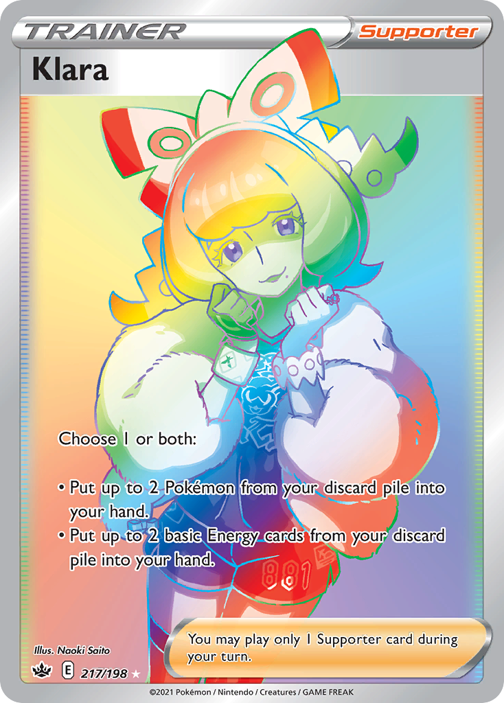 Klara (217/198) - [Rainbow Holo] Chilling Reign (CRE)