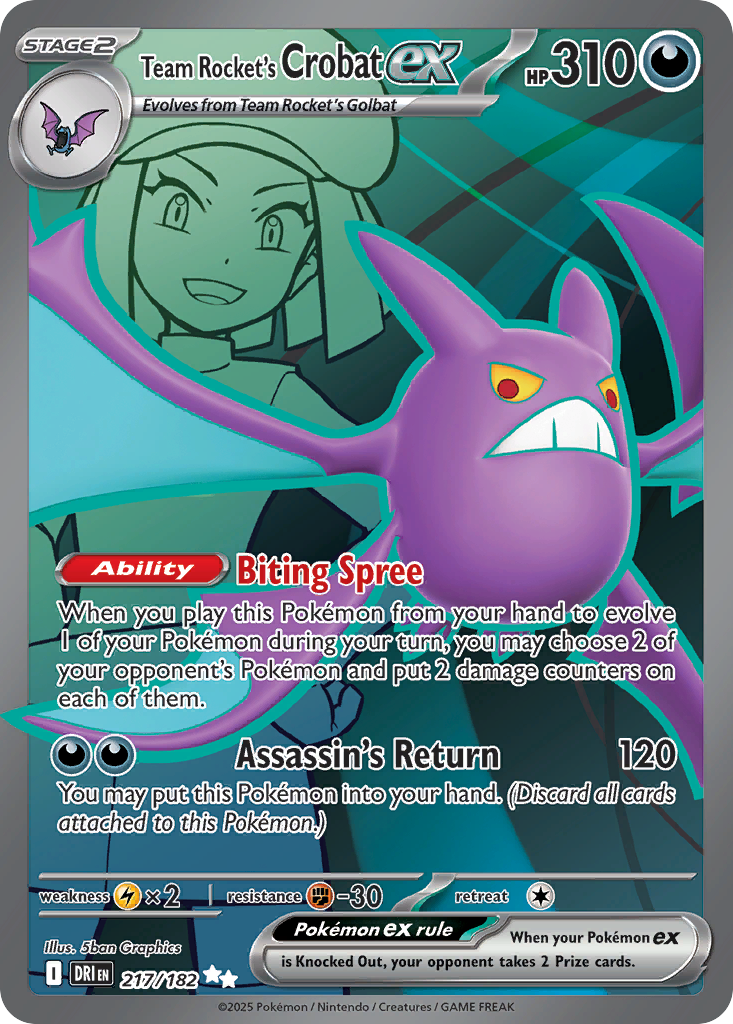 Team Rocket's Crobat ex (217/182) - [Full Art] Destined Rivals (DRI)