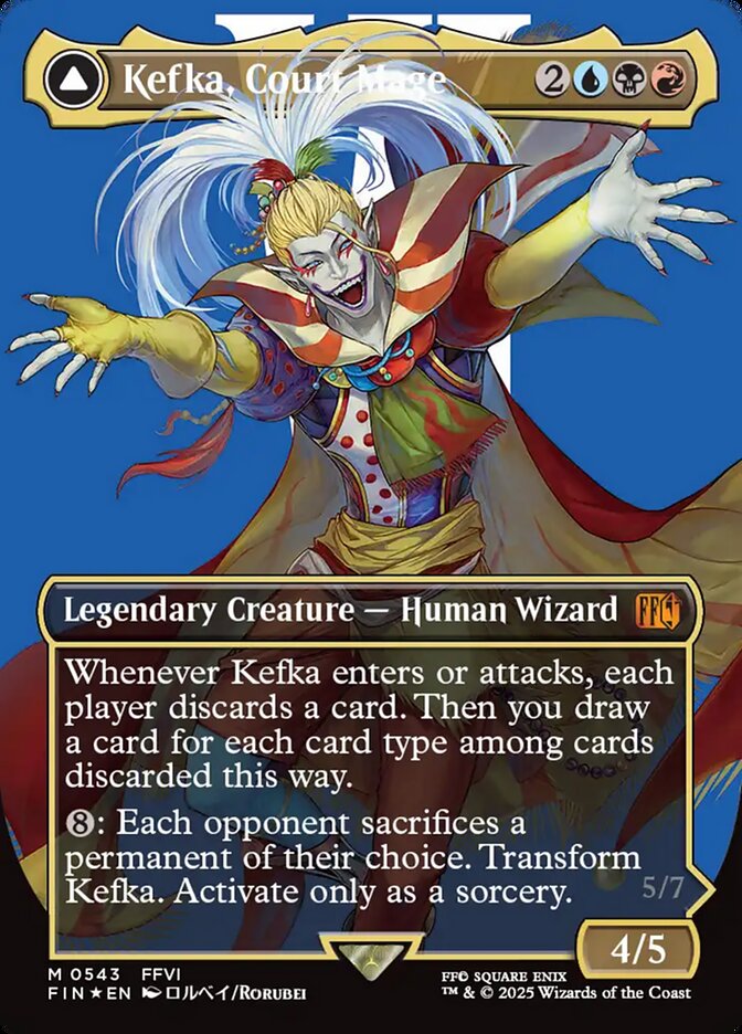Kefka, Court Mage // Kefka, Ruler of Ruin (543) - [Surge Foil, Borderless] Final Fantasy (FIN)
