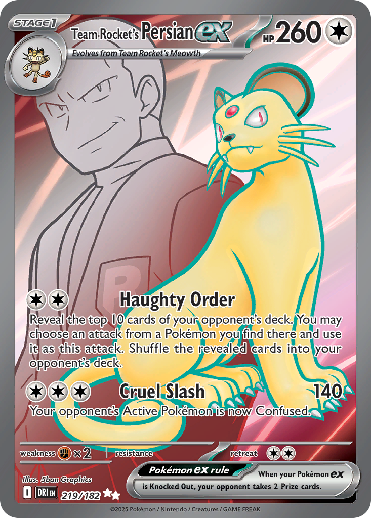 Team Rocket's Persian ex (219/182) - [Full Art] Destined Rivals (DRI)