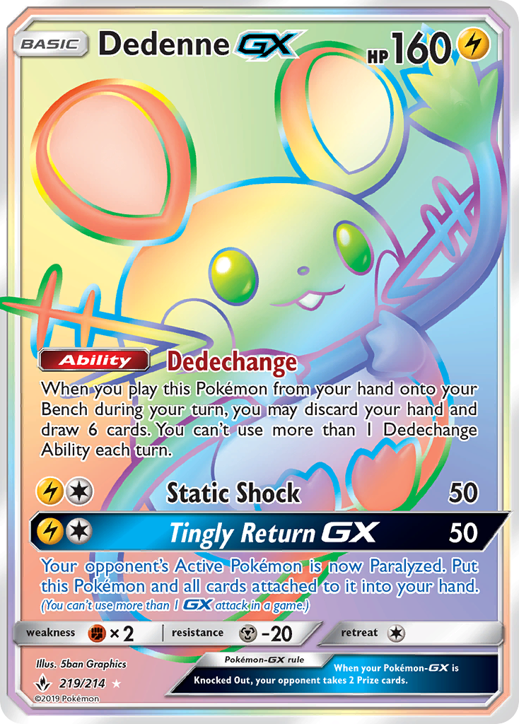 Dedenne-GX (219/214) - [Rainbow Holo] Unbroken Bonds (UNB)